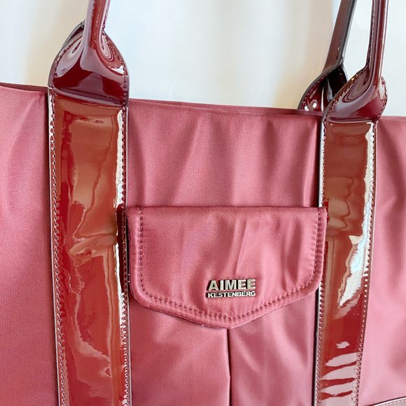 AIMEE Kestenberg Tote Bag Red Burgundy Nylon - Picture 3 of 12